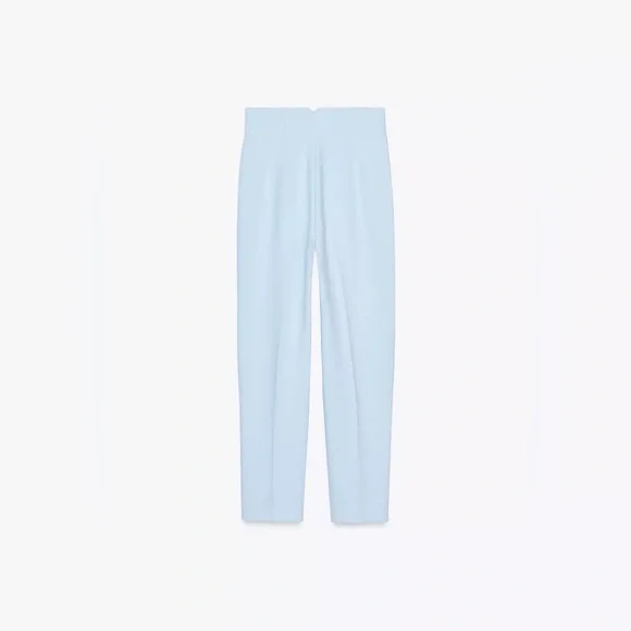 ZARA Elegant PANTS WITH A HIGH WAIST Light Blue Women's Pants - Picture 5 of 8